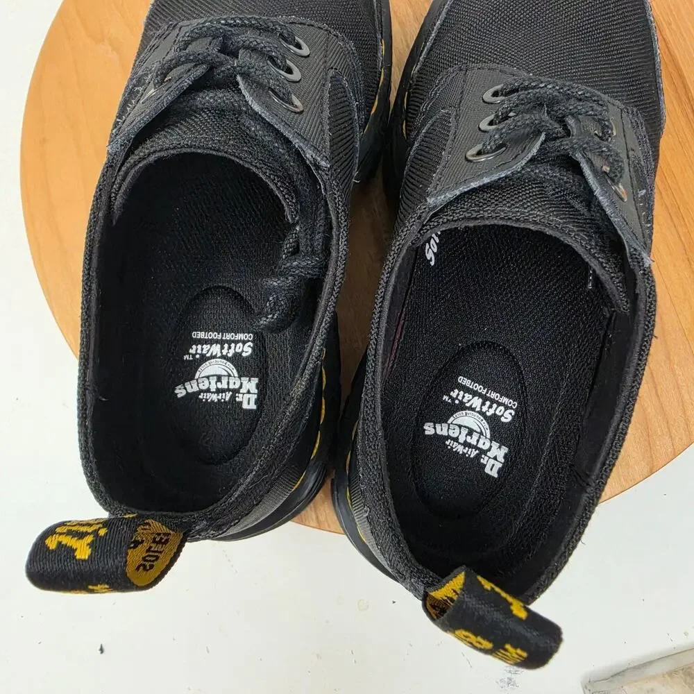 Dr Martens Shoes Womens 7 Audrick 3I Black Canvas Chunky Platform Grunge Punk